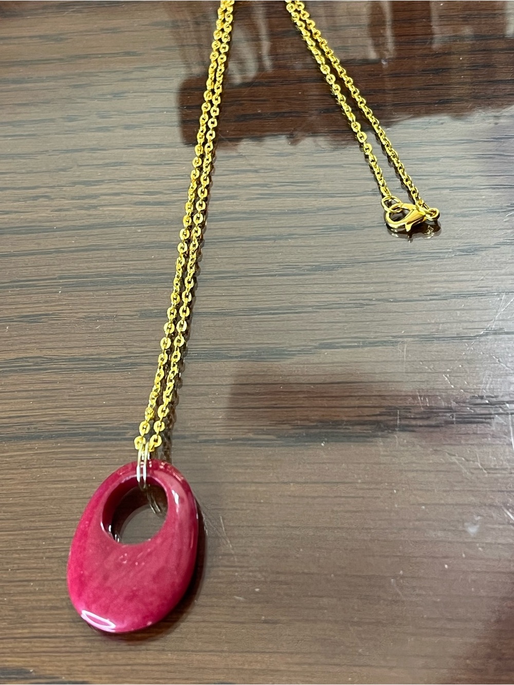 10/$10 Poppy Jasper pendant on a gold chain